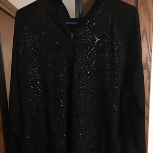 old navy black with gold stars 1/4 zip XXL